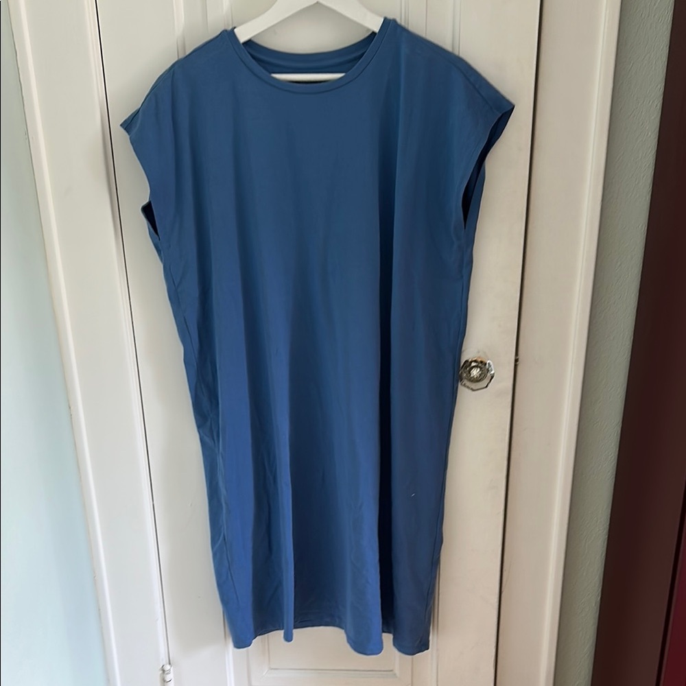 Eileen Fisher Blue Midi T-Shirt Dress